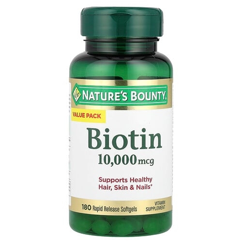 네이쳐스 바우티 Nature's Bounty, 비오틴, 10,000mcg, 속방형 소프트젤 180정 상세 이미지