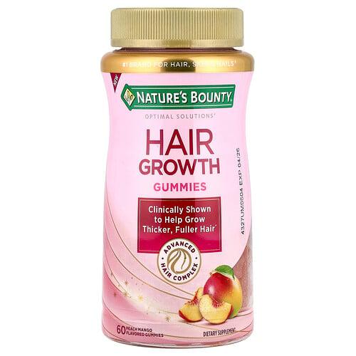 네이쳐스 바우티 Nature's Bounty, 모발 성장 촉진 구미젤리, 복숭아 망고, 구미젤리 60개 상품 이미지