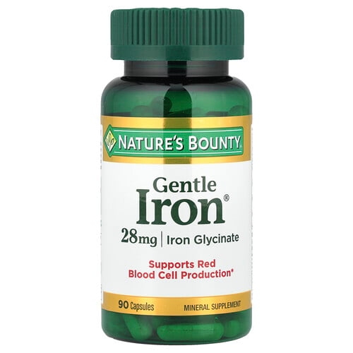 네이쳐스 바우티 Nature's Bounty, 젠틀 철분, 28 mg, 90 정 상세 이미지