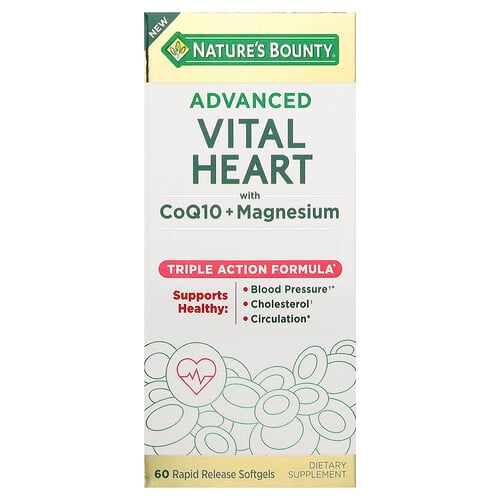 네이쳐스 바우티 Nature's Bounty, 어드밴스드 바이탈 하트, CoQ10 + 마그네슘 함유, 속방형 소프트젤 60정 상세 이미지