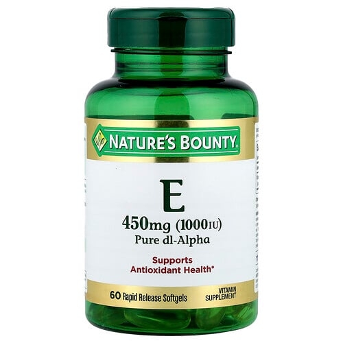 네이쳐스 바우티 Nature's Bounty, 비타민E, 순수 Dl-알파, 450mg(1,000IU), 빠른 방출 소프트젤 60정 상세 이미지
