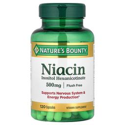 네이쳐스 바우티 Nature's Bounty, 니아신, 안면홍조 무함유, 500mg, 캡슐 120정