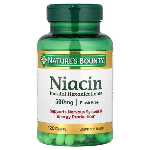 네이쳐스 바우티 Nature's Bounty, 니아신, 안면홍조 무함유, 500mg, 캡슐 120정 상품 이미지