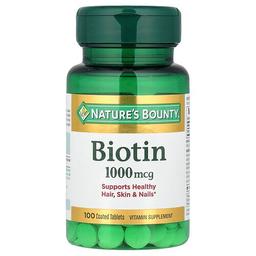 네이쳐스 바우티 Nature's Bounty, 바이오틴, 1,000 mcg, 코팅된 정제 100 알