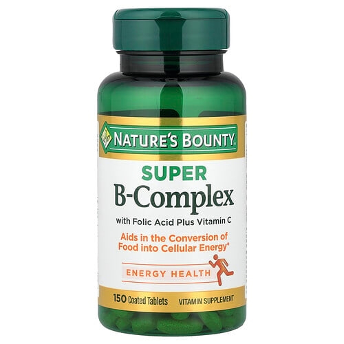 네이쳐스 바우티 Nature's Bounty, 엽산 및 비타민C 함유 슈퍼 B-복합체, 코팅정 150정 상세 이미지