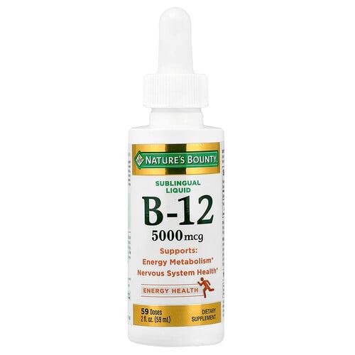 네이쳐스 바우티 Nature's Bounty, 설하 액, B12, 5,000 mcg, 2 fl oz (59 ml) 상품 이미지