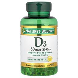 네이쳐스 바우티 Nature's Bounty, D3, 50mcg(2,000IU), 속방성 소프트젤 240정