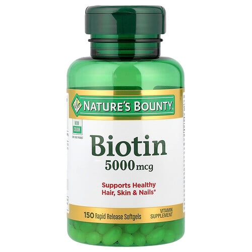 네이쳐스 바우티 Nature's Bounty, 비오틴, 5,000mcg, 빠른 방출 소프트젤 150정 상세 이미지