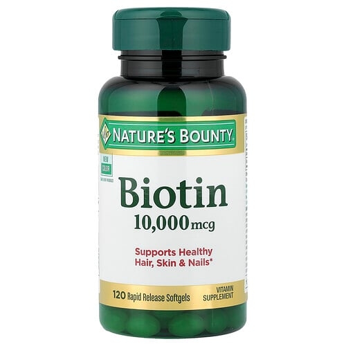 네이쳐스 바우티 Nature's Bounty, 비오틴, 10,000 mcg, 빠르게 방출되는 소프트젤 120정 상세 이미지