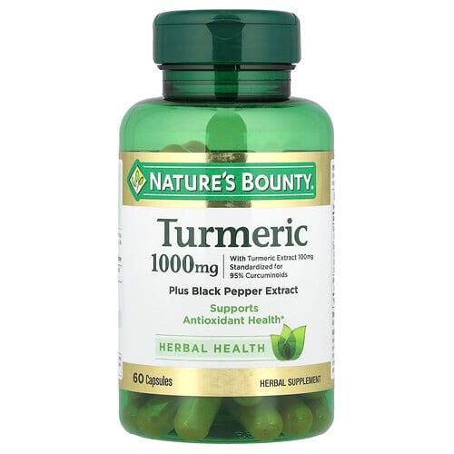 네이쳐스 바우티 Nature's Bounty, 강황, 흑후추 추출물 함유, 1,000mg, 캡슐 60정 상품 이미지
