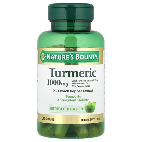 네이쳐스 바우티 Nature's Bounty, 강황, 흑후추 추출물 함유, 1,000mg, 캡슐 60정 상세 이미지