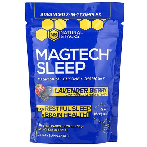 Natural Stacks, MagTech® 슬립, 라벤더 베리, 스틱팩 14개, 각 7.8g(0.28oz) 상세 이미지