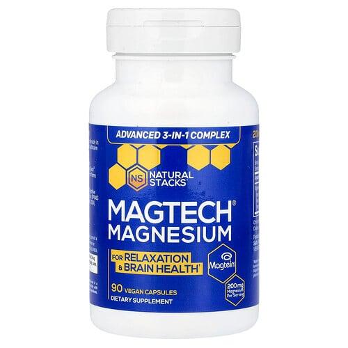 Natural Stacks, MagTech®, 마그네슘, 베지 캡슐 90정(캡슐 1정당 66.6mg) 상품 이미지