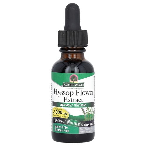 네이쳐스 엔서 Nature's Answer, 히솝 꽃 추출물, 알코올 무함유, 505mg, 30ml(1fl oz) 상세 이미지