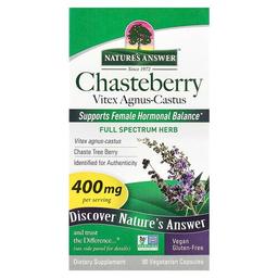 네이쳐스 엔서 Nature's Answer, 체이스트베리, Vitex agnus-castus, 400mg, 베지 캡슐 90정