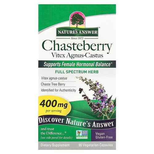 네이쳐스 엔서 Nature's Answer, 체이스트베리, Vitex agnus-castus, 400mg, 베지 캡슐 90정 상세 이미지