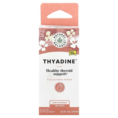 네츄럴 발란스 Natural Balance, Thyadine, 건강한 갑상선 기능 증진, 무맛, 150mcg, 15ml(0.5fl oz) 상세 이미지