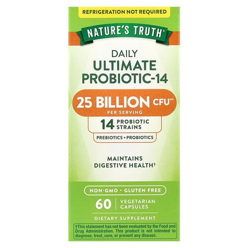 네이쳐스 트루 Nature's Truth, 데일리 얼티밋 프로바이오틱-14, 250억CFU, 베지 캡슐 60정 상세 이미지