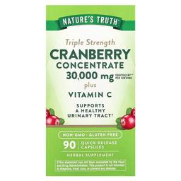 네이쳐스 트루 Nature's Truth, 3배 강도 크랜베리 농축물 + 비타민C, 30,000mg, 빠른 방출 캡슐 90정(캡슐 1정당 15,000mg)