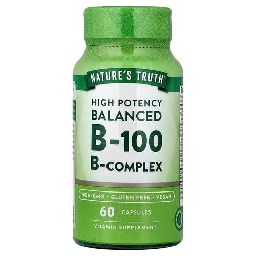 네이쳐스 트루 Nature's Truth, 밸런스드 B-100, 고효능, 캡슐 60정 상세 이미지