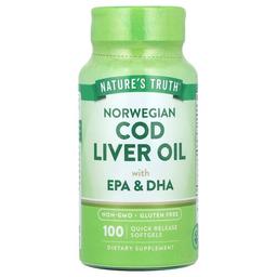 네이쳐스 트루 Nature's Truth, 노르웨이산 대구 간유, EPA 및 DHA 함유, 빠른 방출 소프트젤 100정