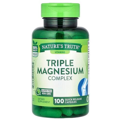 네이쳐스 트루 Nature's Truth, 삼중 마그네슘 복합체, 빠른 방출 캡슐 100정(캡슐 1정당 420mg) 상품 이미지