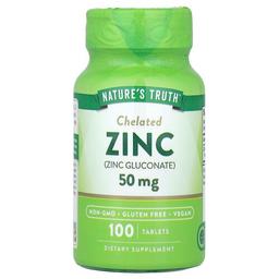 네이쳐스 트루 Nature's Truth, 킬레이트화 아연, 50mg, 100정