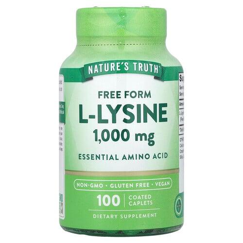 네이쳐스 트루 Nature's Truth, l-라이신, 1,000mg, 코팅 정제 100정 상품 이미지