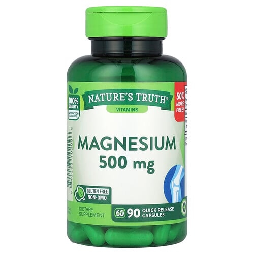 네이쳐스 트루 Nature's Truth, 마그네슘, 500mg, 빠른 방출 캡슐 90정 상세 이미지