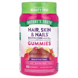 네이쳐스 트루 Nature's Truth, 모발, 피부 및 손발톱, 천연 과일, 구미젤리 80개