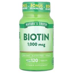 네이쳐스 트루 Nature's Truth, 비오틴, 1,000mcg, 120정