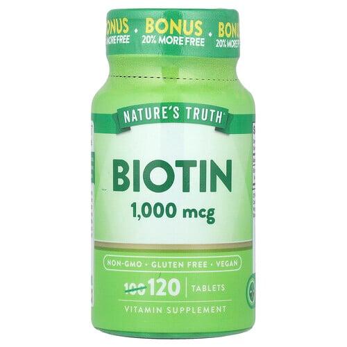 네이쳐스 트루 Nature's Truth, 비오틴, 1,000mcg, 120정 상품 이미지