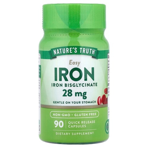 네이쳐스 트루 Nature's Truth, Easy Iron, 28mg, 빠른 방출 캡슐 90정 상세 이미지