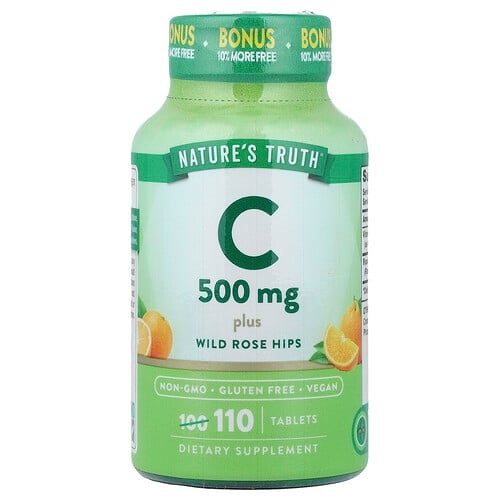 네이쳐스 트루 Nature's Truth, 비타민C 플러스 와일드 로즈힙, 110정 상세 이미지