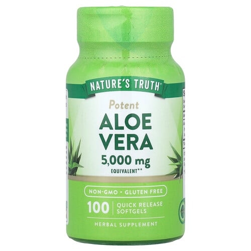 네이쳐스 트루 Nature's Truth, 알로에베라, 5,000mg, 빠른 방출 소프트젤 100정 상세 이미지