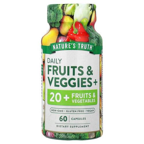 네이쳐스 트루 Nature's Truth, 매일 과일 및 채소+, 캡슐 60정 상품 이미지