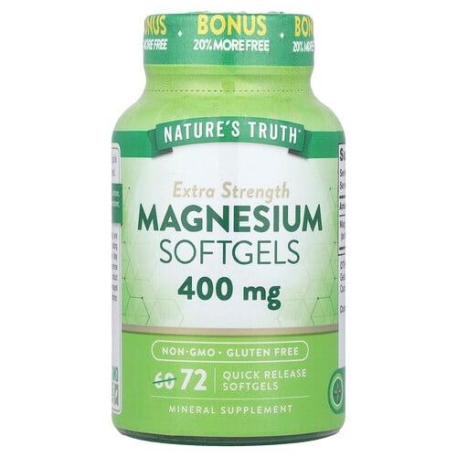 네이쳐스 트루 Nature's Truth, 마그네슘, 400mg, 속방형 소프트젤 72정 상품 이미지