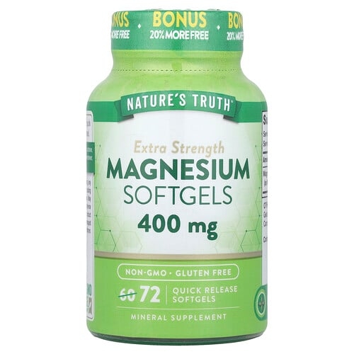 네이쳐스 트루 Nature's Truth, 마그네슘, 400mg, 속방형 소프트젤 72정 상세 이미지
