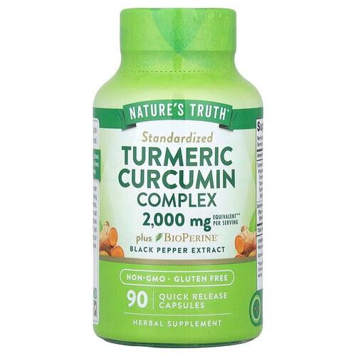 네이쳐스 트루 Nature's Truth, 강황 커큐민 복합체 플러스 BioPerine® 흑후추추출물, 빠른 방출 캡슐 90정 상품 이미지