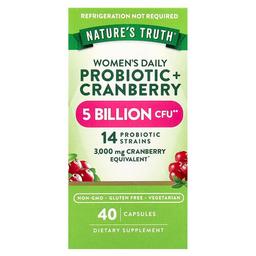 네이쳐스 트루 Nature's Truth, 여성용 프로바이오틱 + 크랜베리, 베지 캡슐 40정