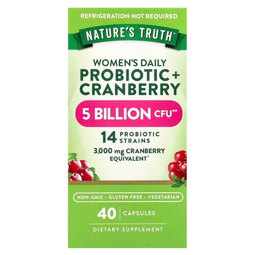 네이쳐스 트루 Nature's Truth, 여성용 프로바이오틱 + 크랜베리, 베지 캡슐 40정 상세 이미지
