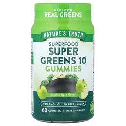 네이쳐스 트루 Nature's Truth, 슈퍼 푸드, 슈퍼 그린 구미젤리 10개, 천연 사과, 구미젤리 60개
