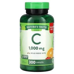 네이쳐스 트루 Nature's Truth, 비타민C 플러스 와일드 로즈힙, 1,000mg, 300정