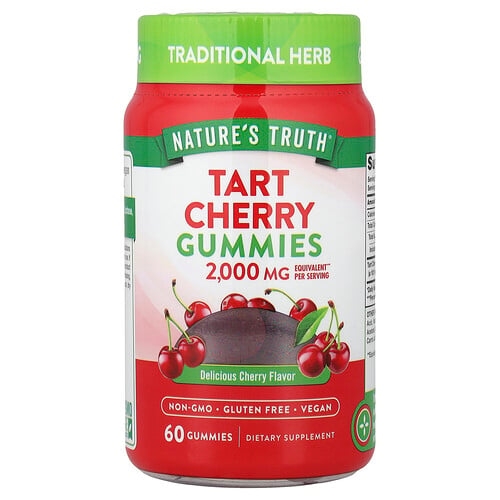 네이쳐스 트루 Nature's Truth, 타트체리 Gummies, 맛있는 체리 맛, 구미젤리 60개(구미젤리 1개당 1,000mg) 상세 이미지
