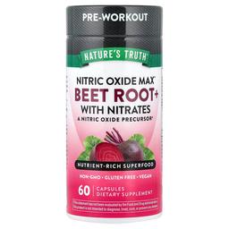 네이쳐스 트루 Nature's Truth, 산화질소, 비트 뿌리+, 질산염 함유, 베지 캡슐 60정