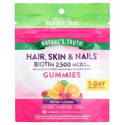 네이쳐스 트루 Nature's Truth, 모발, 피부와 손발톱, 맛있는 과일 맛, 구미젤리 10개