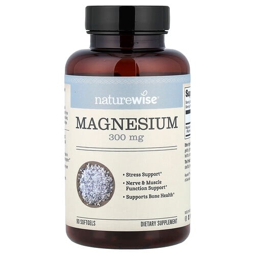 네이쳐와이즈 NatureWise, 마그네슘, 소프트젤 90정(소프트젤 1정당 100mg) 상세 이미지