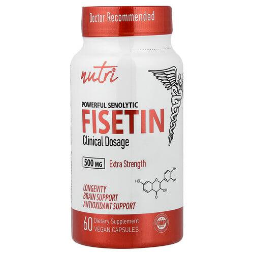 Nutri, Powerful Senolytic Fisetin, 500 mg, 60 Vegan Capsules 상품 이미지