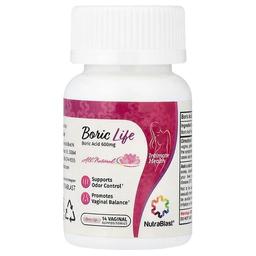 NutraBlast, Boric Life, 붕산, 600mg, 질 좌약 14개