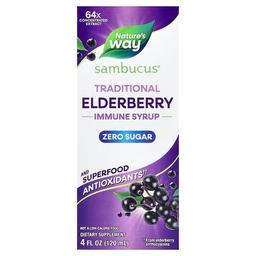 네이쳐스 웨이 Nature's Way, Sambucus®, 전통 면역력 증진 시럽, 설탕 무함유, 엘더베리, 120ml(4fl oz)